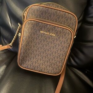 Michael Kors Brown Belt Bag with Gold Accents